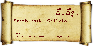 Sterbinszky Szilvia névjegykártya