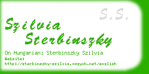 szilvia sterbinszky business card